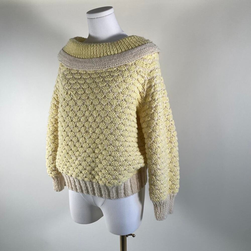Vintage handknit yellow sweater